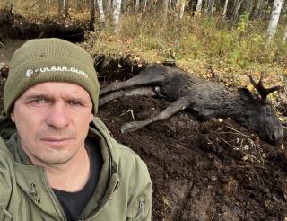 Рабочий из Нижнего Новгорода спас дикого лося в уральском лесу, рискуя собой