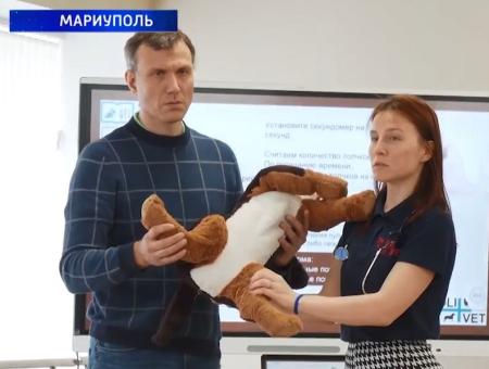 Московские ветеринары учат спасать служебных собак на фронте